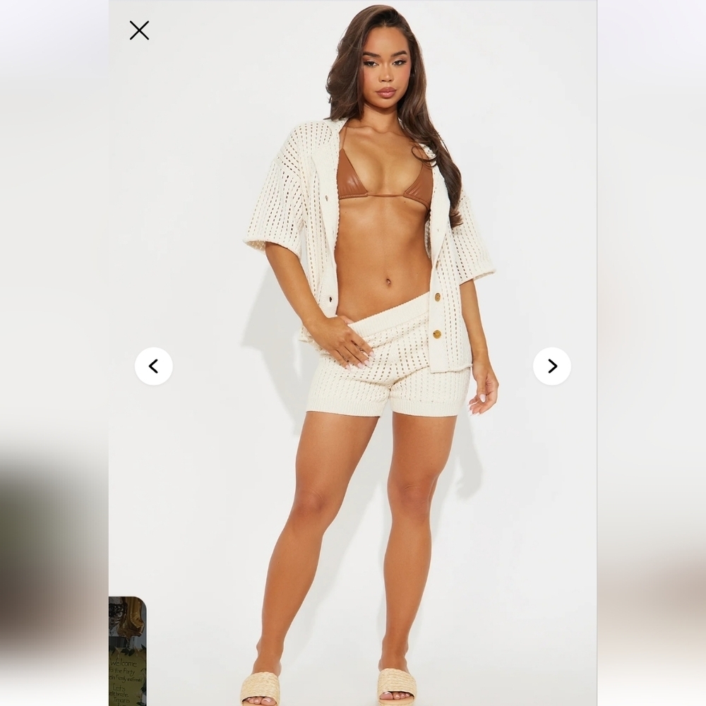 Fashion Nova NWTs Sandy Crochet Short Set - Picture 2 of 8